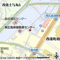 広島県東広島市西条町土与丸1160周辺の地図