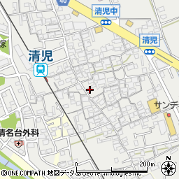 大阪府貝塚市清児1034-1周辺の地図