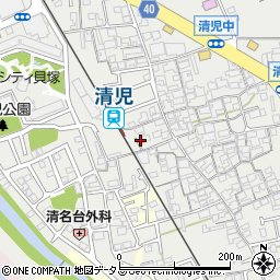 大阪府貝塚市清児875周辺の地図