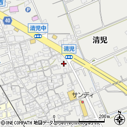大阪府貝塚市清児521-1周辺の地図