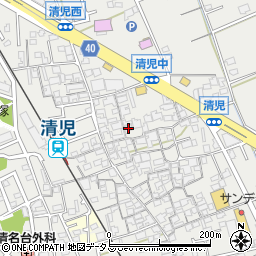 大阪府貝塚市清児1009-1周辺の地図