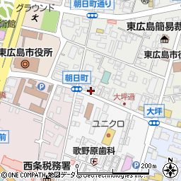 広島県東広島市西条朝日町12-21周辺の地図