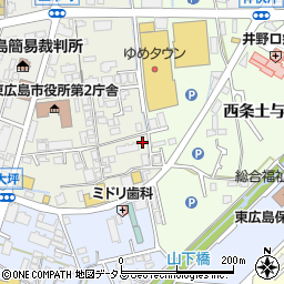 広島県東広島市西条上市町8-19周辺の地図