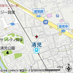 大阪府貝塚市清児655-17周辺の地図