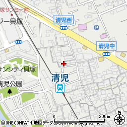 大阪府貝塚市清児655-16周辺の地図