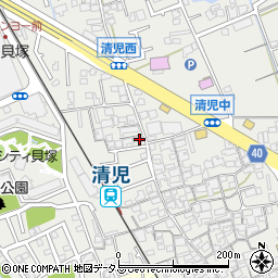 大阪府貝塚市清児655-12周辺の地図