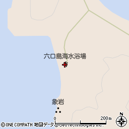 六口島海水浴場周辺の地図