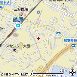 大阪府泉佐野市鶴原1818周辺の地図