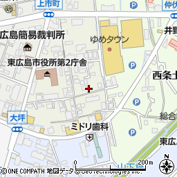 広島県東広島市西条上市町8周辺の地図