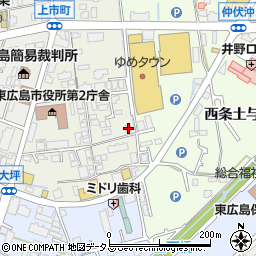 広島県東広島市西条上市町8-56周辺の地図