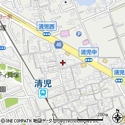 大阪府貝塚市清児614周辺の地図