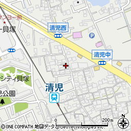 大阪府貝塚市清児655-9周辺の地図