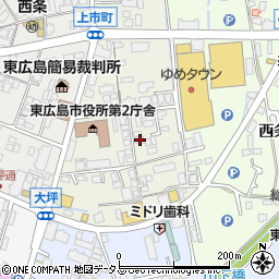 広島県東広島市西条上市町8-42周辺の地図