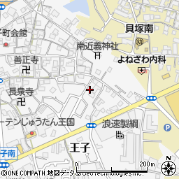 大阪府貝塚市王子周辺の地図