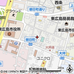 広島県東広島市西条朝日町12周辺の地図