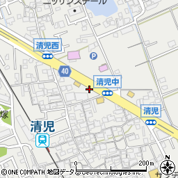 大阪府貝塚市清児590-5周辺の地図