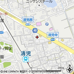 大阪府貝塚市清児614-7周辺の地図