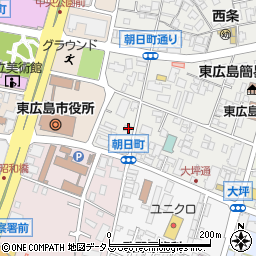 広島県東広島市西条朝日町13-11周辺の地図