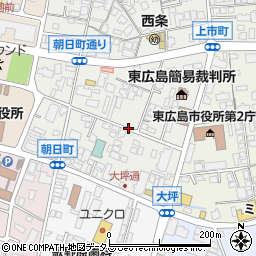 広島県東広島市西条朝日町周辺の地図