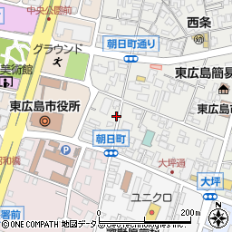 広島県東広島市西条朝日町13-9周辺の地図