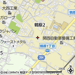 大阪府泉佐野市鶴原2丁目周辺の地図