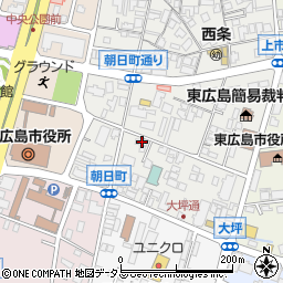 広島県東広島市西条朝日町12-5周辺の地図