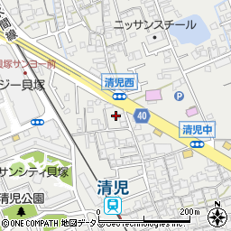 大阪府貝塚市清児624周辺の地図
