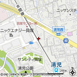 大阪府貝塚市清児693周辺の地図