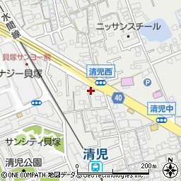 大阪府貝塚市清児626-3周辺の地図