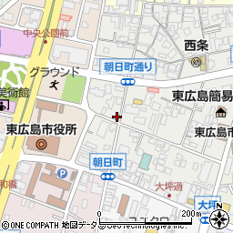 広島県東広島市西条朝日町7-21周辺の地図