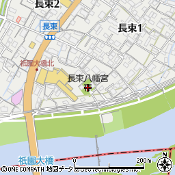 長束八幡宮周辺の地図