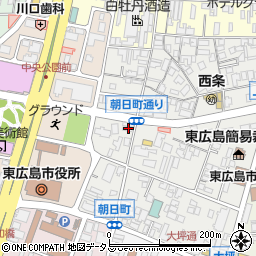 広島県東広島市西条朝日町7-14周辺の地図