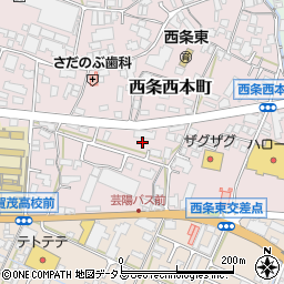 広島県東広島市西条西本町23周辺の地図