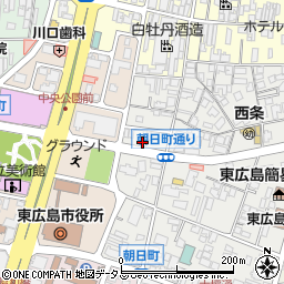 広島県東広島市西条朝日町7-3周辺の地図