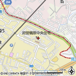 府営鶴原中央住宅周辺の地図