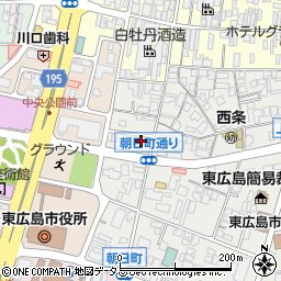 広島県東広島市西条朝日町7-6周辺の地図