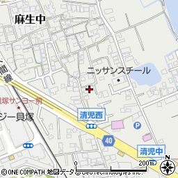 大阪府貝塚市麻生中129周辺の地図