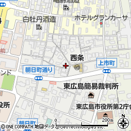 広島県東広島市西条朝日町2-20周辺の地図