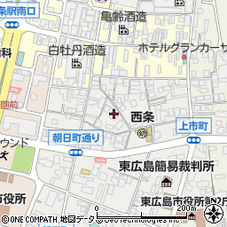 広島県東広島市西条朝日町2-13周辺の地図