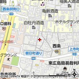広島県東広島市西条朝日町2-36周辺の地図