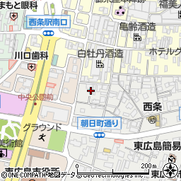 広島県東広島市西条朝日町1-3周辺の地図