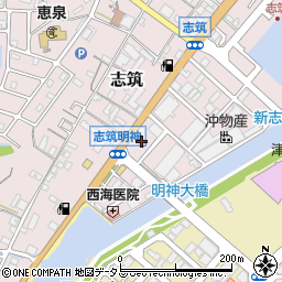 淡路警察署志筑交番周辺の地図