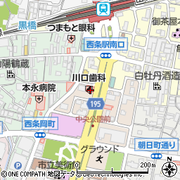 広島県東広島市西条栄町1-4周辺の地図