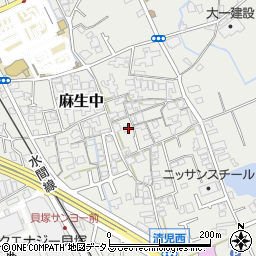 大阪府貝塚市麻生中318周辺の地図