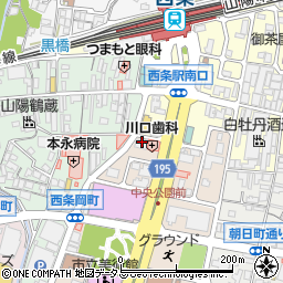 広島県東広島市西条栄町1-1周辺の地図