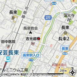 広島県広島市安佐南区長束周辺の地図