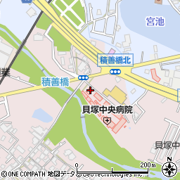 貝塚中央病院周辺の地図