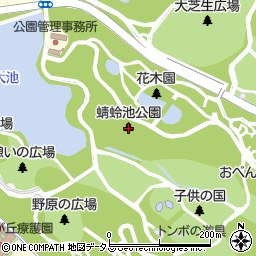 蜻蛉池公園周辺の地図