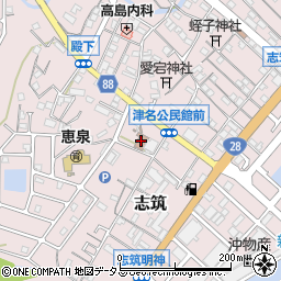 淡路市　中央公民館・しづのおだまき館周辺の地図