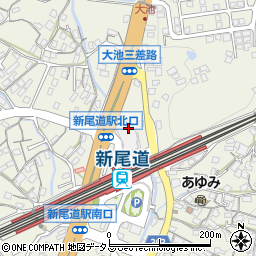 新尾道駅北駐車場周辺の地図
